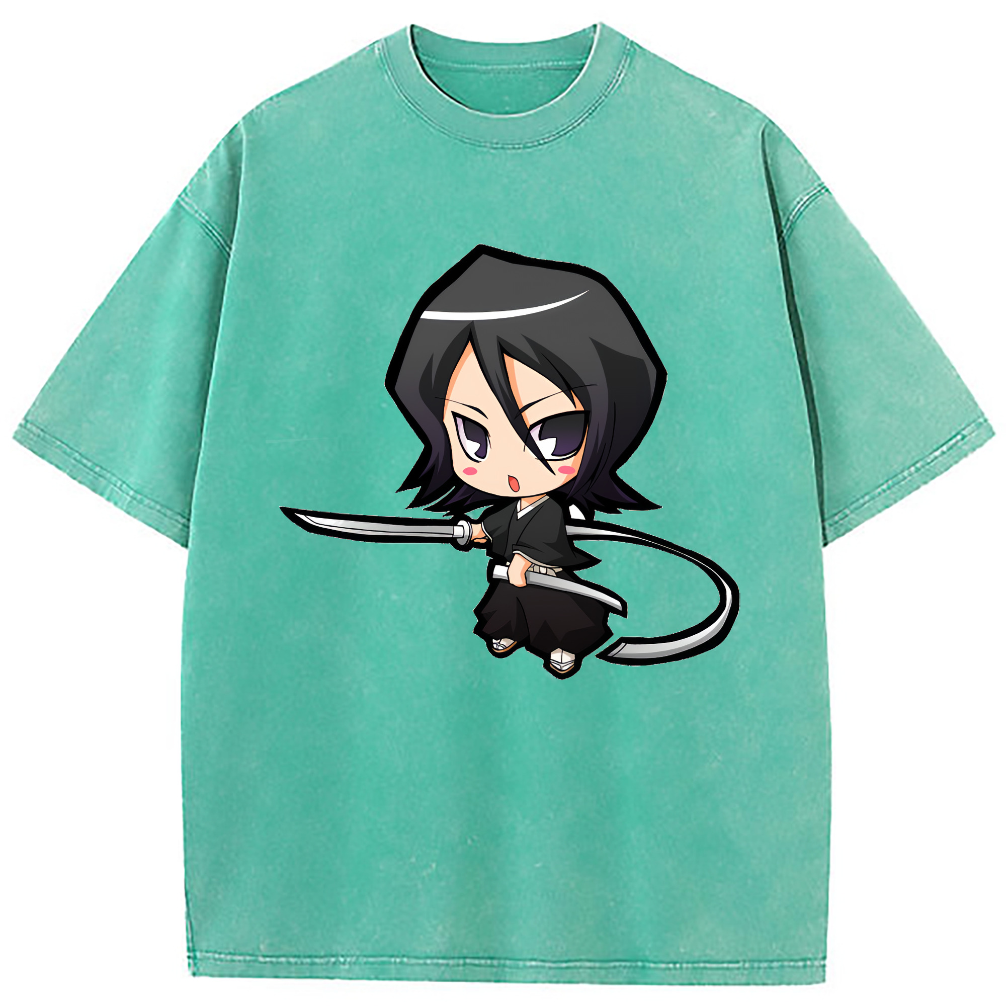 （画像用） ブリーチ 朽木ルキア BLEACH Kuchiki Rukia 綿100% ヴィンテージ風 半袖Tシャツ（フロントプリント）